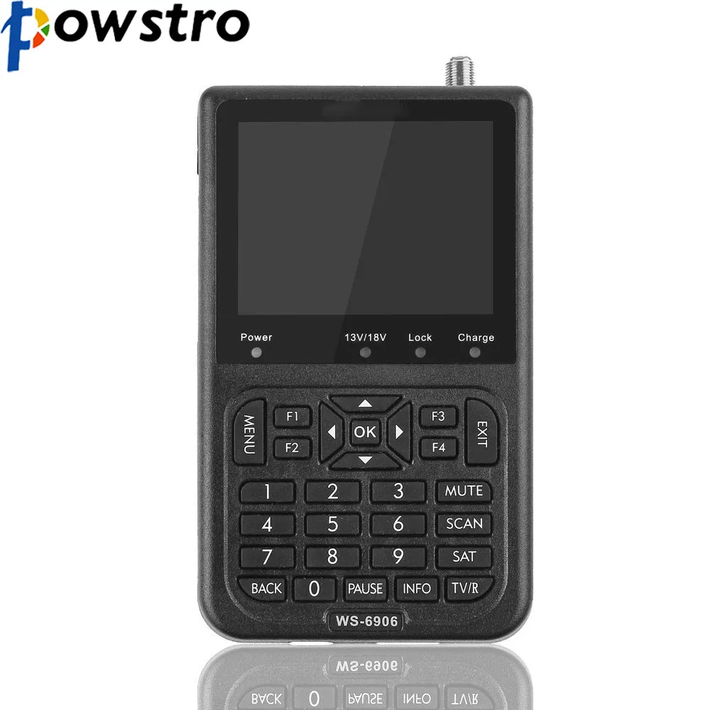 

POWSTRO WS-6906 DVB-S FTA Data Digital Satellite Signal Meter Detector Finder 3.5" LCD EU UA UK Plug for TV AV