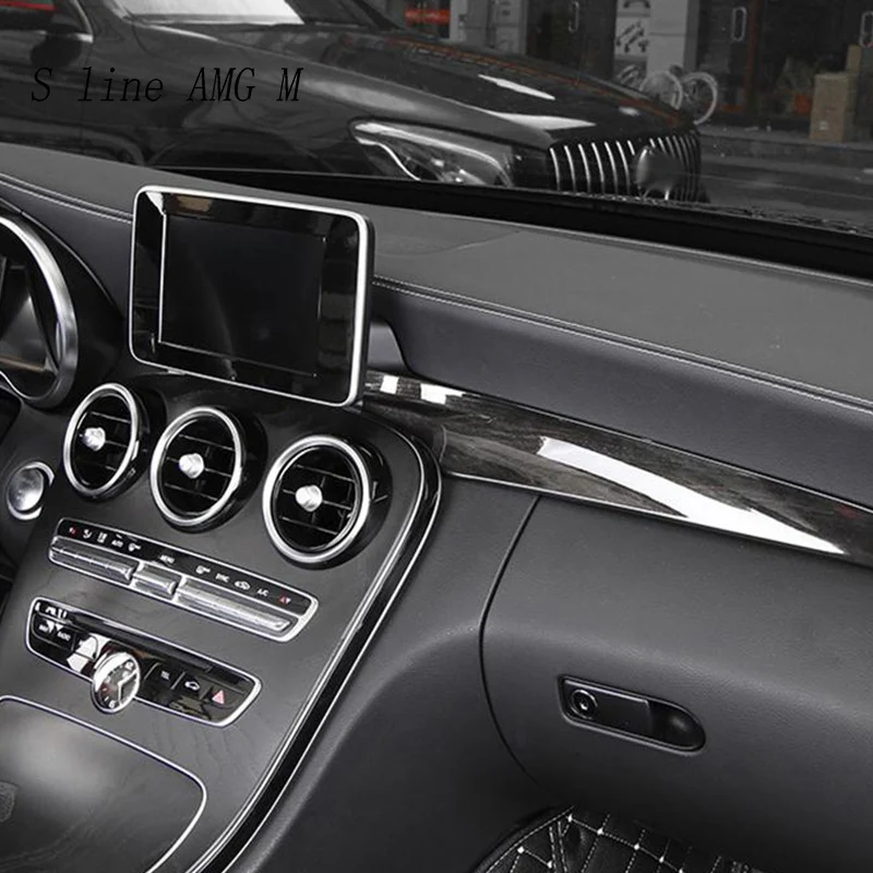 

Car Styling Center Console Air outlet Dashboard Covers Stickers Trim For Mercedes Benz C Class W205 180 200 GLC X253 Accessories