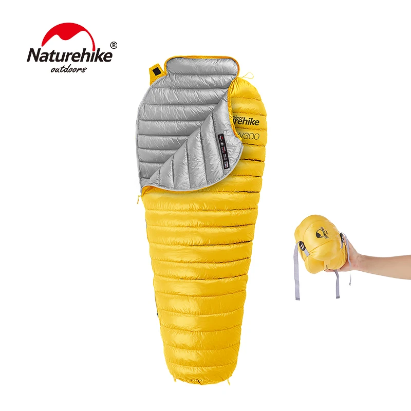 Туристический спальный мешок CW300 Naturehike 750FP зимний с гусиным пухом для мам отдыха