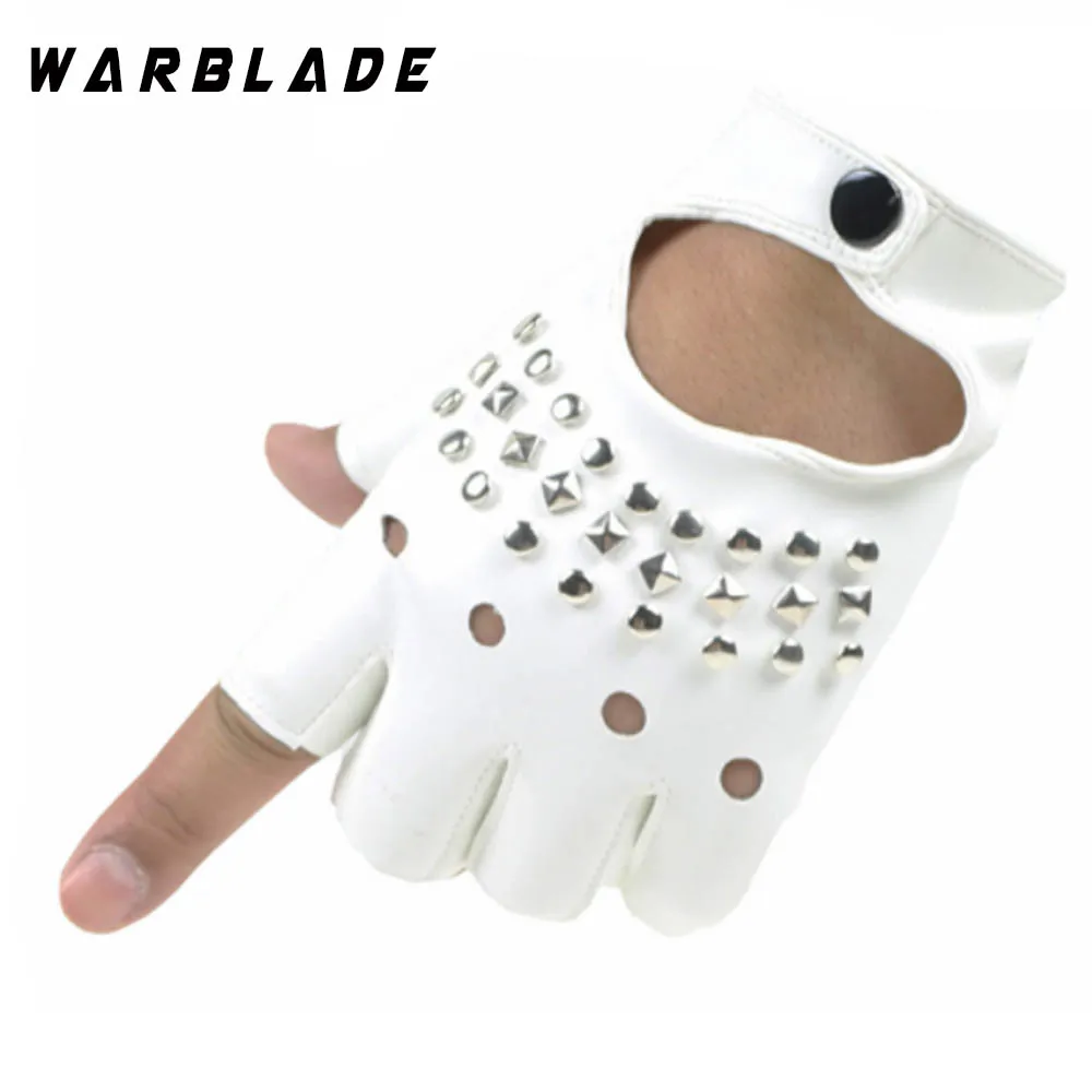 WarBLade Модные женские перчатки без пальцев женские сексуальные наручные перчатки кожаные для рук для танцев Вечерние перчатки без пальцев, митенки - Цвет: White
