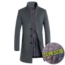 Зимний толстый теплый мужской шерстяной Тренч, мужской длинный Тренч, приталенное пальто высокого качества, мужские пальто, модная верхняя одежда