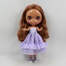 Цельная кукла без одежды blyth кукла, черная кожа Заводская кукла, подходит для DIY игрушка BJD для девочек