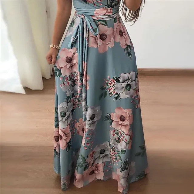 boho floral print maxi dress
