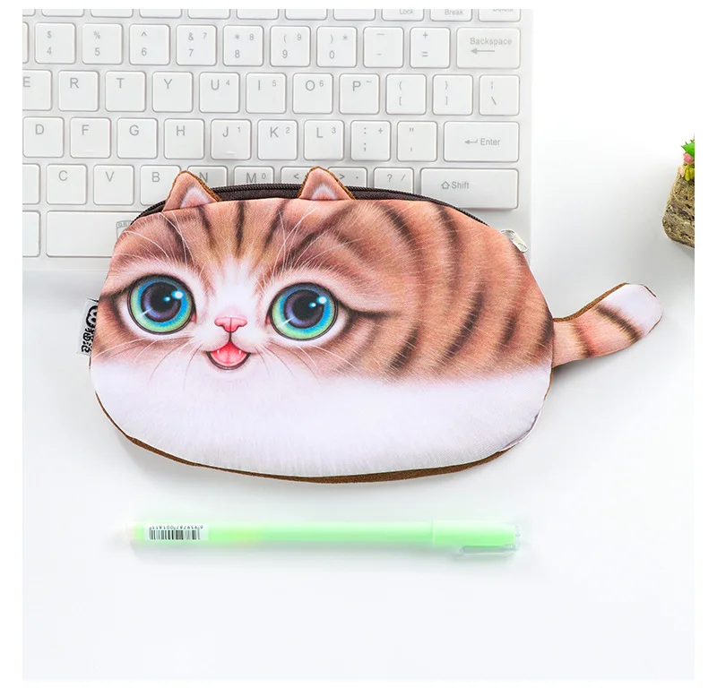 Dlюжная Корея женский студенческий милый кавайный кот лицо ручки с имитацией творческой звезды с кошкой для пишущих принадлежностей сумка