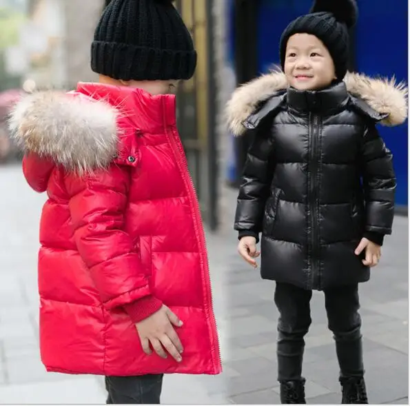 

2016 winter new children's down jacket in the middle of the long paragraph of the child's coat thickening big wool collar boy
