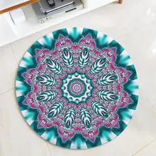 Круглый фланелевый Коврик для йоги с принтом мандалы подкладка для кофейного столика супер мягкий коврик для гостиной, спальни, кабинета, украшения, Противоскользящий коврик для пола