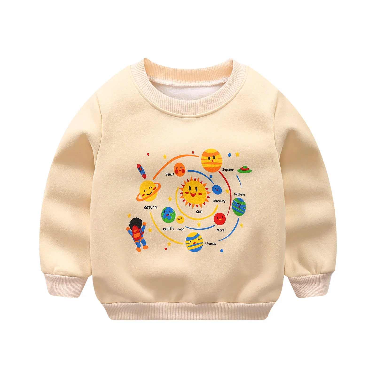 autumn and winter new children's long-sleeved baby sweater and plus velvet single coat - Цвет: WY17