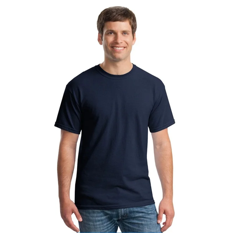 Hot Sale Men's O Neck T Shirt 2017 New Spring Summer Solid Short Sleeve T Shirt High Quality Cotton Slim Fit Mens Top Tees Shirt