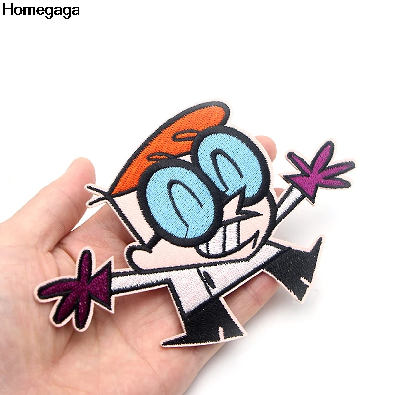 Homegaga Dexter's Laboratory аппликационные заплатки Сделай Сам утюжок на обувь джинсовая сумка рубашка одежда наклейки вышитые значки D2090