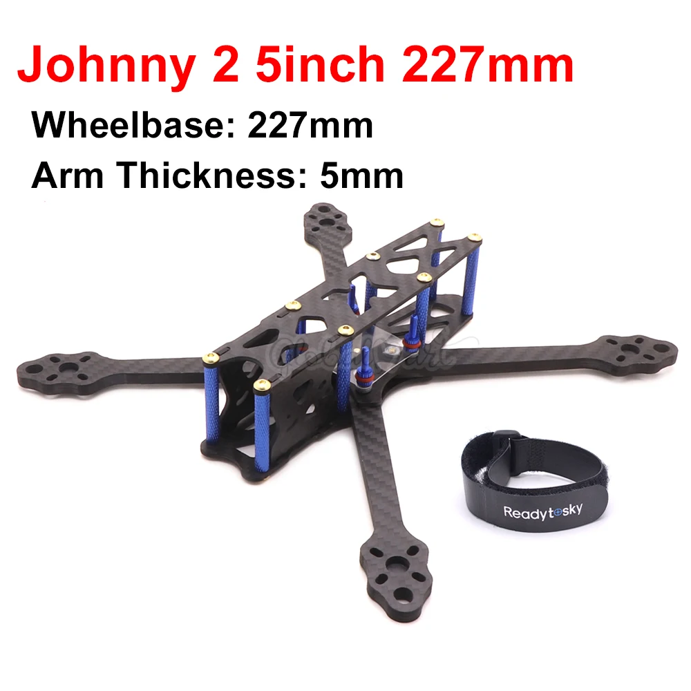 Джонни 2 5 дюймов X5 227 мм Колесная база 227 углеродное волокно X типа с видом от первого лица Квадрокоптер рамка набор с 5 мм Arm для Джонни 220 мм дрона с дистанционным управлением