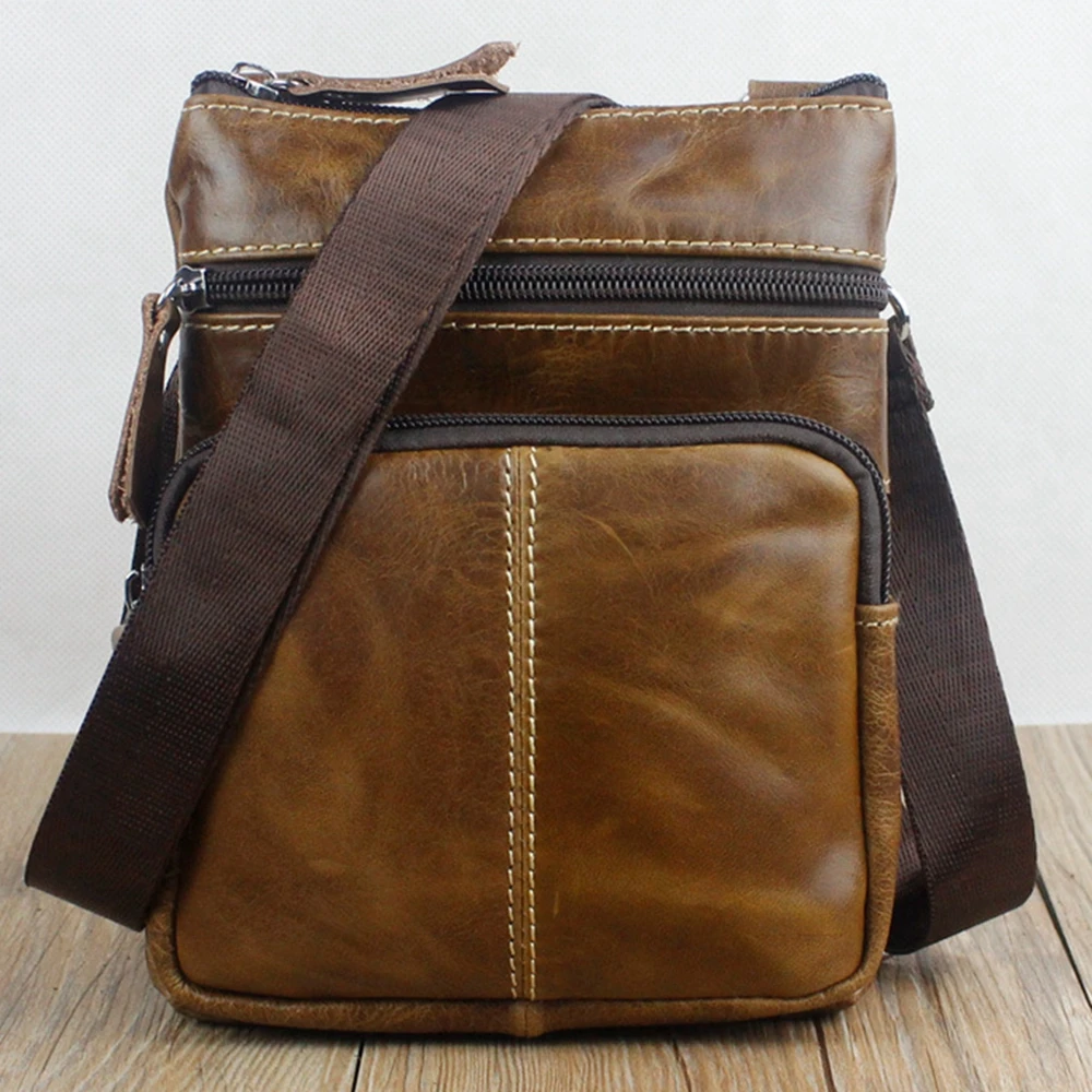 Genuine Leather Bag top handle Men Bags male Shoulder Crossbody Bags Messenger Small Flap Casual ...