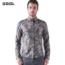 Мужские Смарт повседневные рубашки в стиле ретро с цветочным принтом, модная классическая мужская рубашка, приталенная Мужская брендовая одежда с длинным рукавом