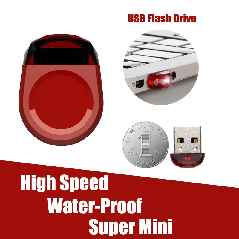Супер мини флешка водонепроницаемый 4G 8 ГБ 16 32 64 USB карта памяти подарок usb