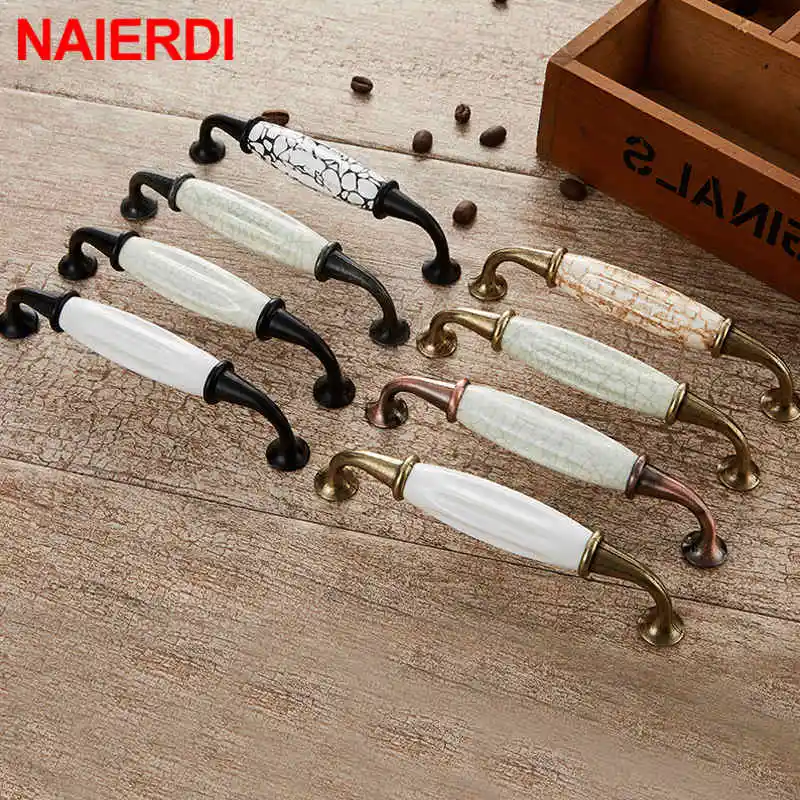 NAIERDI الأوروبية البرونزية السيراميك مقابض للخزانة سبائك الزنك مقابض أدراج باب خزانة ملابس مقابض الأثاث مقبض 96 مللي متر/128 مللي متر NAIERDI الأوروبية البرونزية السيراميك مقابض للخزانة سبائك الزنك مقابض أدراج باب خزانة ملابس مقابض الأثاث مقبض 96 مللي متر/128 مللي متر