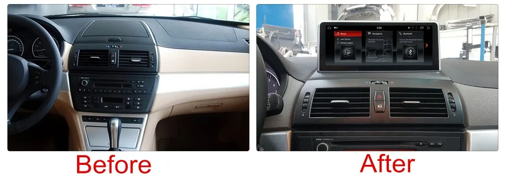 Best ID6 10.25" Android 7.1 Car Multimedia Player GPS Navigation for BMW X3 E83 2004-2009 with BT DVD SD USB AUX WiFi 4Core 1280*480 16