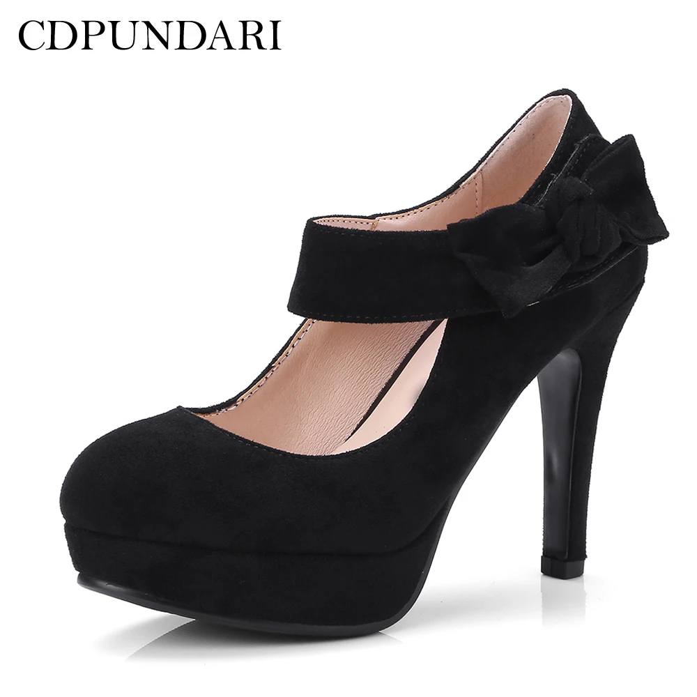 

CDPUNDARI Mary Janes Round Toe Sexy platform high heels women Pumps Wedding shoes woman