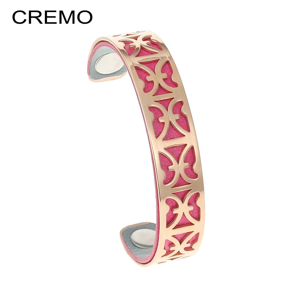 

Cremo Eternal Cocktail Bangle Statement Hollow Stainless Steel Bracelets Bangles Bijoux Femme Manchette Interchangeable Pulseras