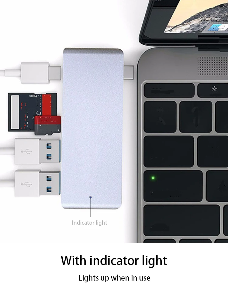 Thunderbolt 3 концентратор USB Type C для MacBook 12 дюймов USB-C док-адаптер с Micro SD/TF слот для чтения Mac Book Pro USB C концентратор