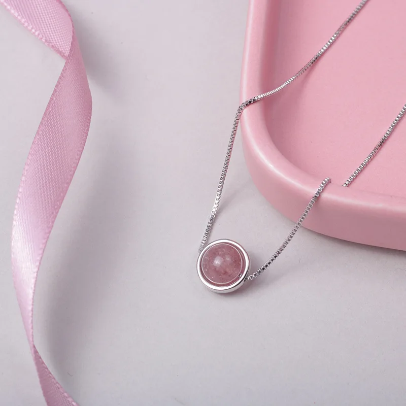 

Personalized Bijoux 925 Sterling Silver Stone Beads Necklaces For Women Fashion Statement Jewelry Kolye Collares