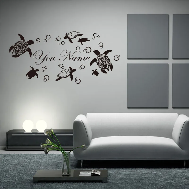 9762 Customized Personalized Name Vinyl Sea Turtle Wall Sticker