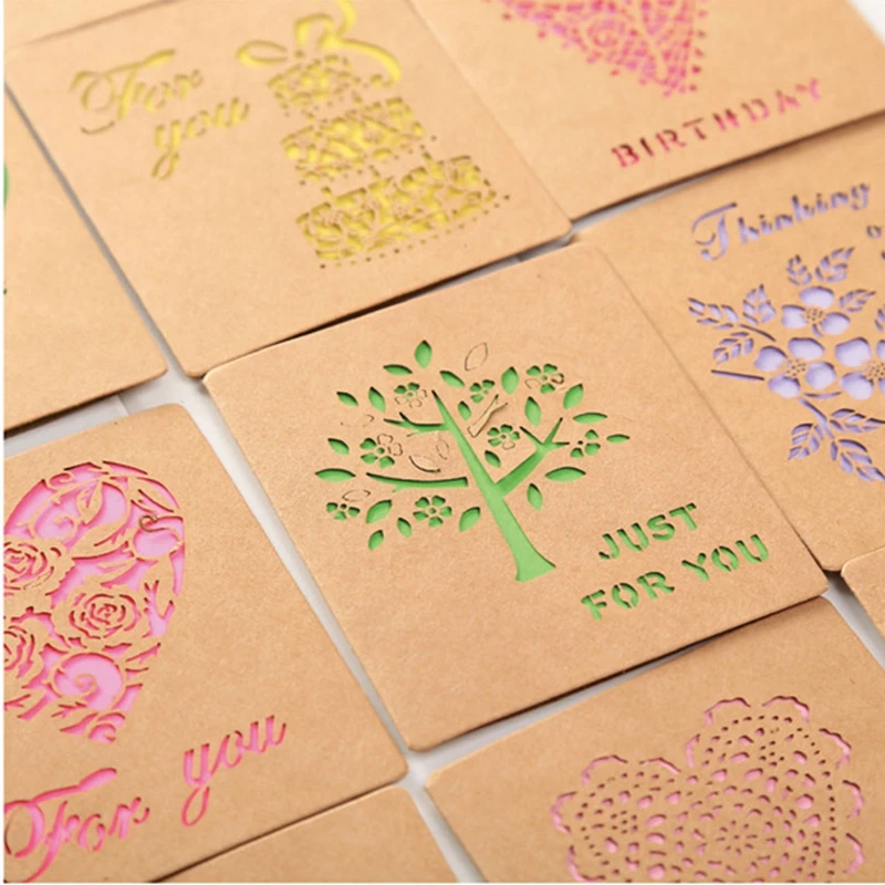  12pcs/set THANK YOU and Flowers Style Paper Card Rewards Gift Decorations Bouquet leave a Message C - 32907007173