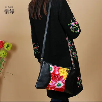 

Women Girls Ladies Chinese black Casual flower Hand bag lady Handbags Tote Satchel Shoulder Messenger Crossbody Bags Embroidery