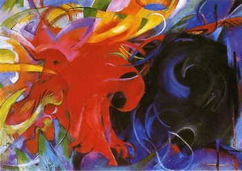 

High quality Oil painting Canvas Reproductions Fighting Forms 1914 By Franz Marc hand painted