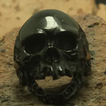 

Men Boy 316L Stainless Steel Cool Punk Gothic Black Evil Demon Mini Size Cool Skull Hot Ring