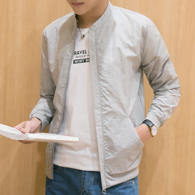 

2019 Spring and Summer Casual Fashion Jacket New Sun Protection Clothing Men's Thin Jacket Jacket Male Loose Breathable Comfort