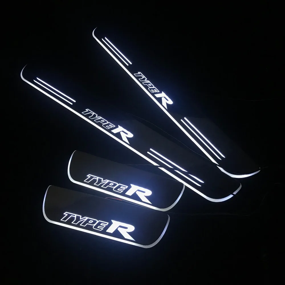 RQXR led движущиеся дверные потертости для Honda Civic dynamic дверные подоконники пластины с плоской подкладкой наложения потока/фиксированный свет, 4 шт