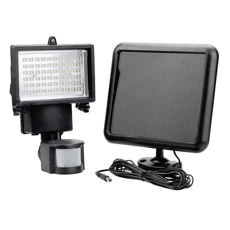 

3.7V 60 LED Solar Street Light Outdoor Waterproof Garden Human Body Intelligence Light Adjustable Delay Off Garden Decoration