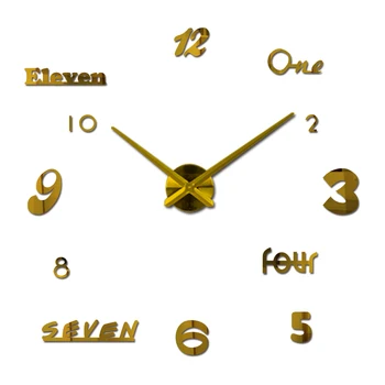 

new wall clock quartz watch reloj de pared modern design large decorative clocks Europe acrylic stickers living room klok
