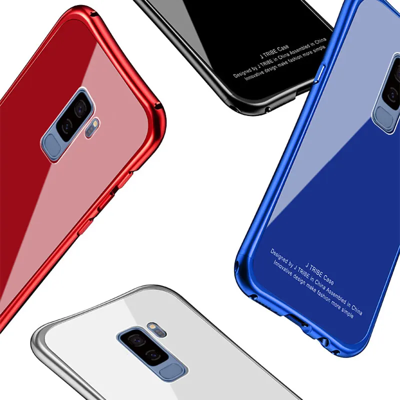 Portefeuille For Galaxy S9 Aluminum Metal Shockproof Bumper Frame Case Tempered Glass Back Cover for Samsung S8 Plus Note 8 Capa (10)