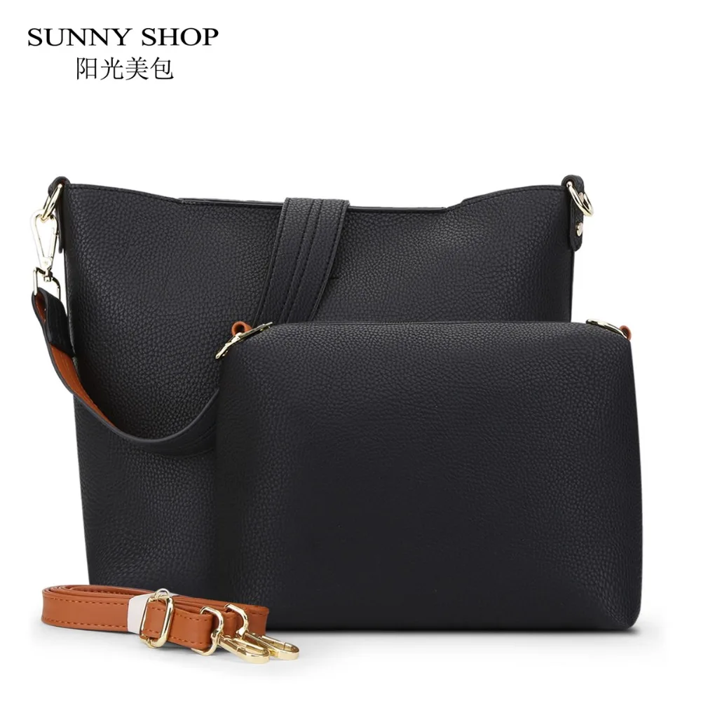 

SUNNY SHOP Designer Vintage 2 Bags/ Set luxury leather bags handbags women famous brands Crossbody Bags For Women Messenger Bags