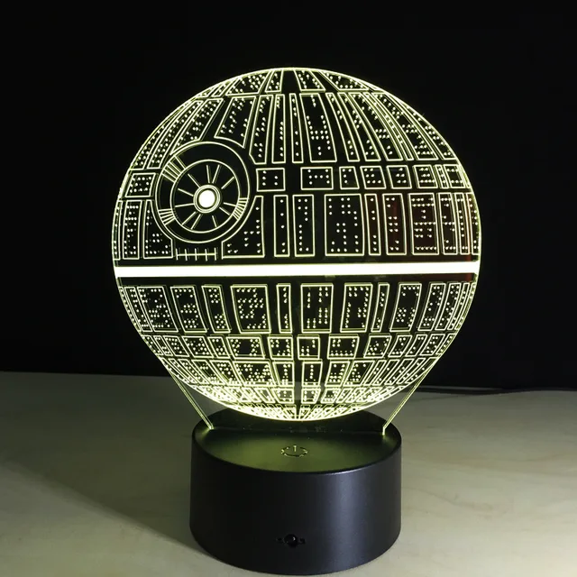 Lámpara de mesa 3D, película, memoria USB de Star Wars, lámpara LED Astro Death Star, colorida bombilla de bola, Lava, atmósfera, luces de noche, lámpara de escritorio