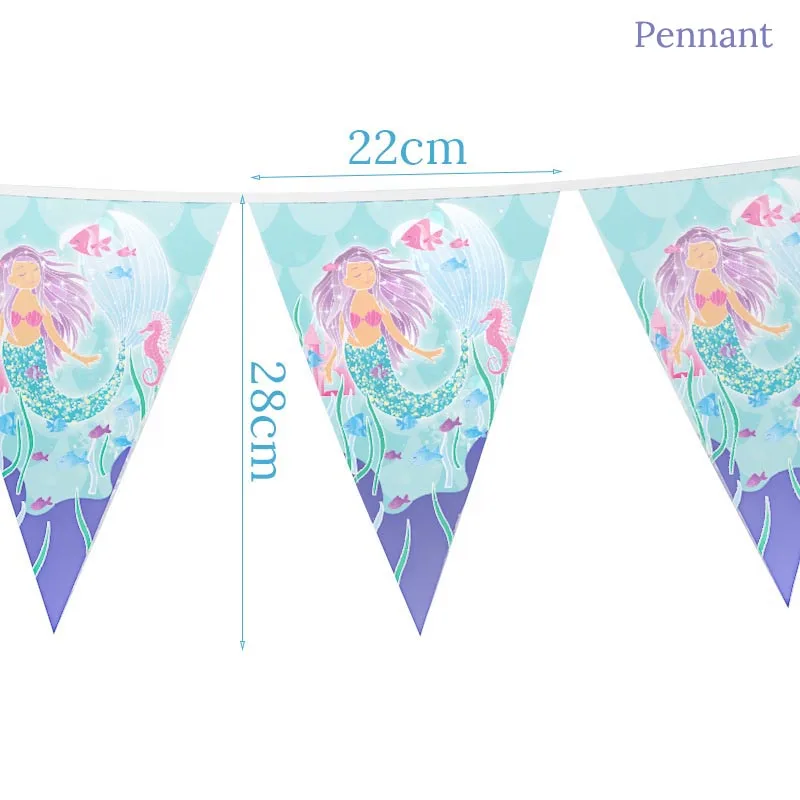 Joy-enlife 1 шт. одна гирлянда к дню рождения Русалка Вечерние декоративная Растяжка Лето море вечерние Дети Пол раскрывает флаги - Цвет: 24