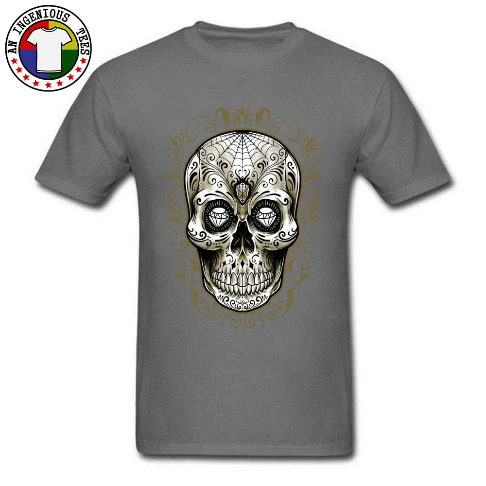 Sugar Skull Hot Sale Short Sleeve Summer T-Shirt 100% Cotton Round Neck Man Tops Shirt Cool Tops Shirts Summer Sugar Skull carbon