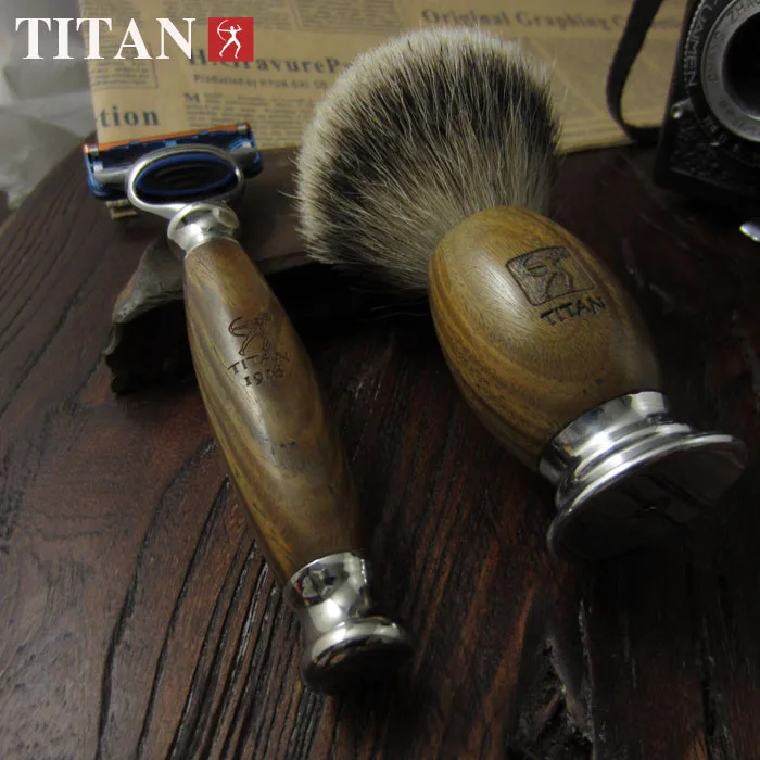 Titan мужской бритвенный набор с 5 лезвиями для бритья в сандале с деревянной ручкой бритвенный подарочный набор