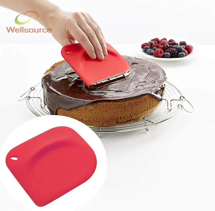 Non Stick Silicone Scraper Red Dough & Bowl Scrapers Flexible Big