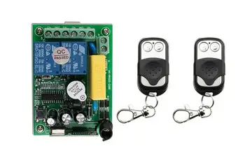 

AC220V 2CH 10A 2Channe Radio Remote Control Switch Receiver 2* Metal Push Button Transmitter Learning Code