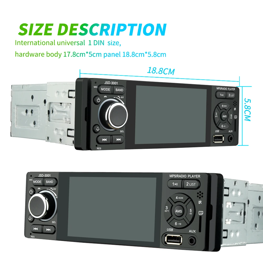 LTBFM Автомагнитола 1din jsd-3001 Авто 4 дюйма Сенсорный экран Аудио Зеркало Ссылка стерео Bluetooth зеркало заднего вида Камера usb