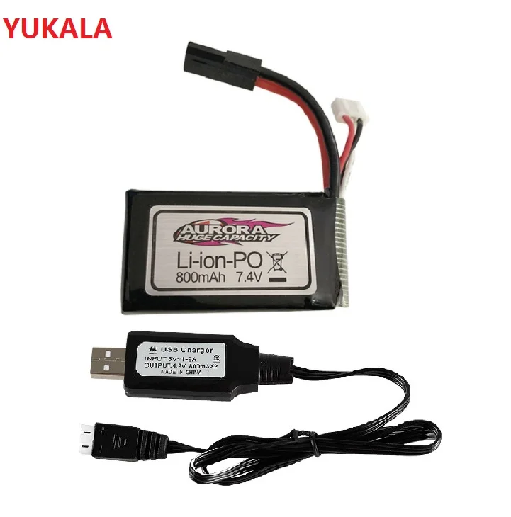 

YUKALA XLH9130 9136 9137 high speed RC truck rc car spare parts 7.4v 800mAh upgrade battery /USB charger