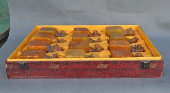 

Old Chinese Shoushan Stone Hand-Carved 12 Zodiac Animal Statue Seal Stamp Set A