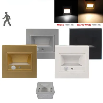 

PIR Motion Detector+ Light Sensor Tairs LED Light Infrared Human Body Induction Lamp Recessed Steps In Ladder Wall Lamps 86 Box