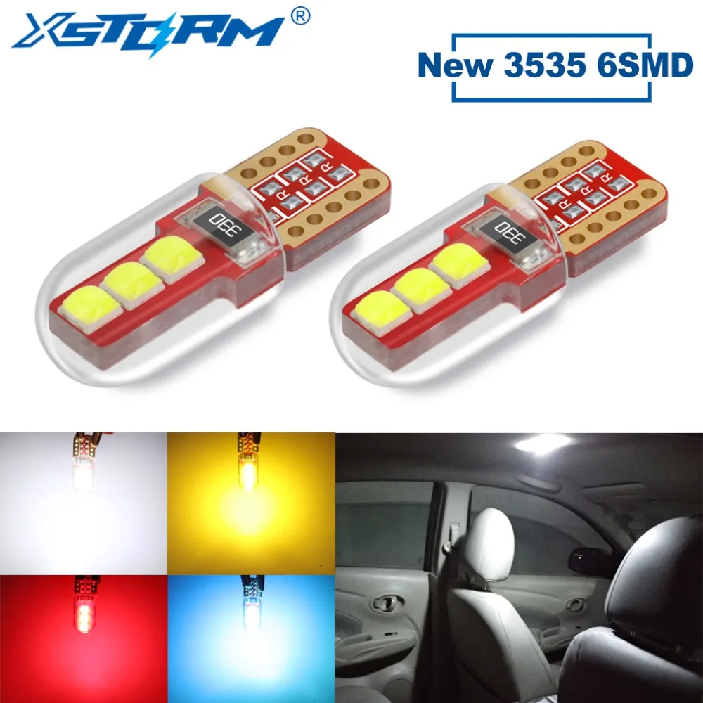 2 шт. T10 W5W Светодиодная лампа WY5W 168 194 6SMD 3535 автомобильный интерьерный светильник Поворотная боковая купольная лампа для чтения номерного знака светильник для автомобилей