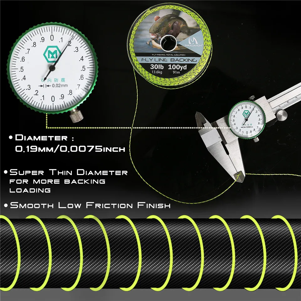 Maximumcatch бэк-Fly Line 50/100/300 метров 20/30LB двойной Цвет опорная линия плетеная летящая леска