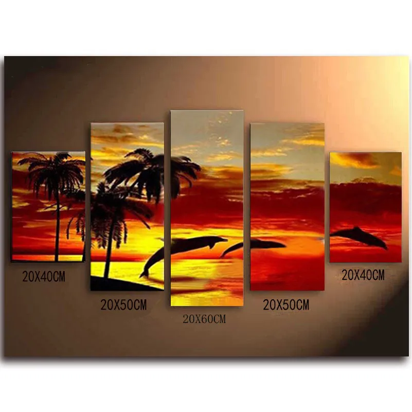 

New Arrival Dolphins Triptych Diamond Embroidery Animal Rhinestones Diamond Painting Cross-Stitch Coastal Landscape Hobby Crafts