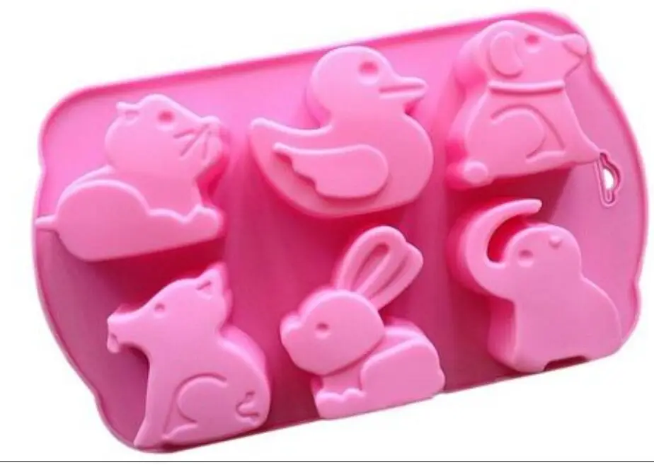 

Animal Cake Molds for Kids 6-Hole Silicone Baking Cake Mold Bakeware