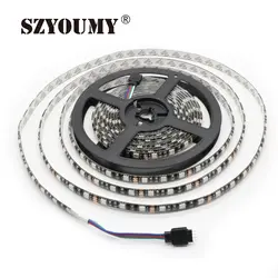 SZYOUMY 500 м/лот Светодиодные ленты 5050 Черный PCB DC12V гибкий светодиодный свет 60 светодиодный/m RGB 5050 и теплым белым светом для многократного