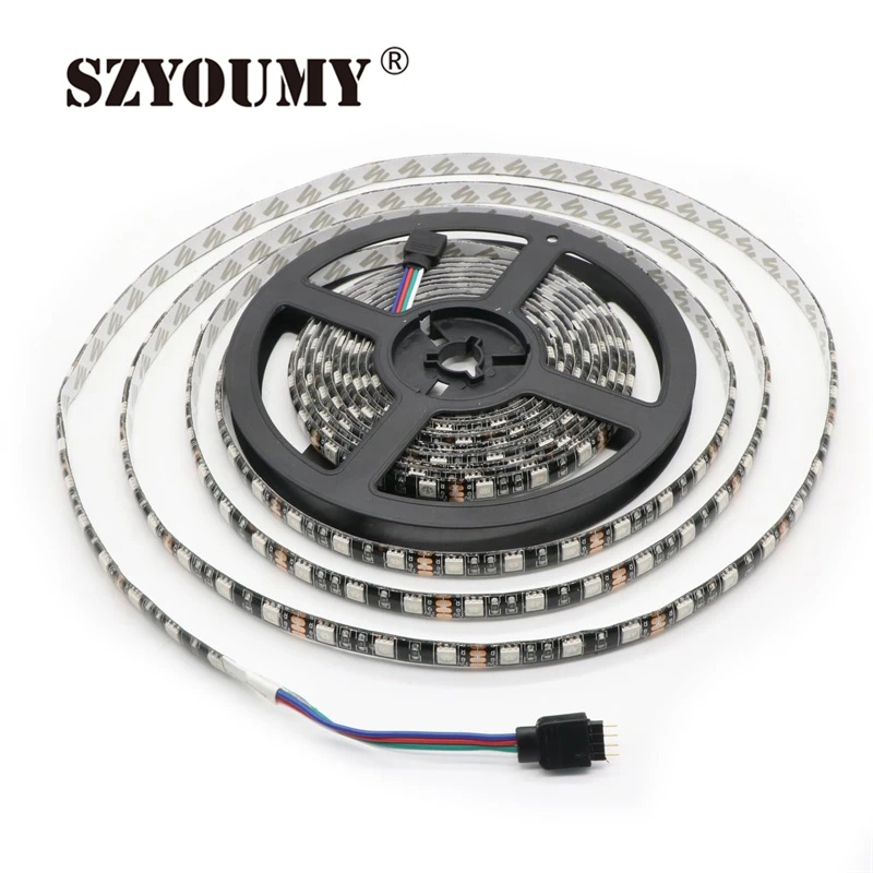 SZYOUMY 500 м/лот Светодиодная лента 5050 черная печатная плата DC12V гибкая светодиодная